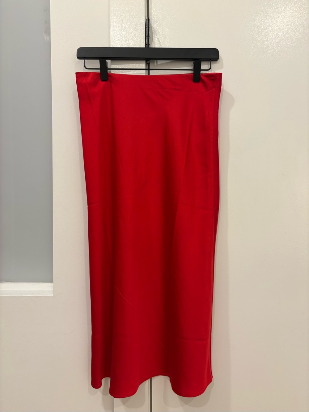 J. Crew Red Midi Slip Skirt